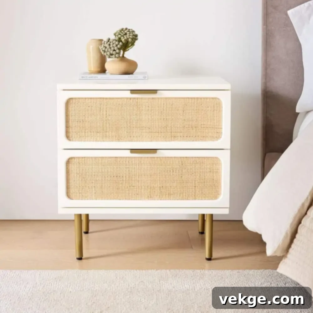 Ida Woven Nightstand for Boho Bedrooms
