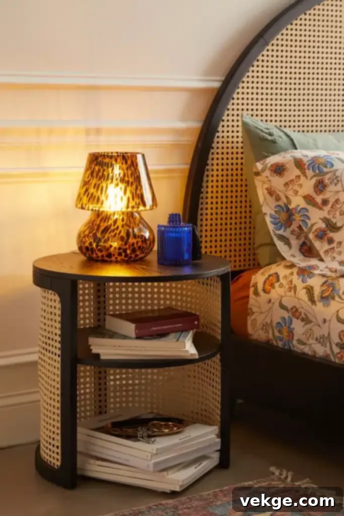 Mabelle Retro Curved Bedside Table