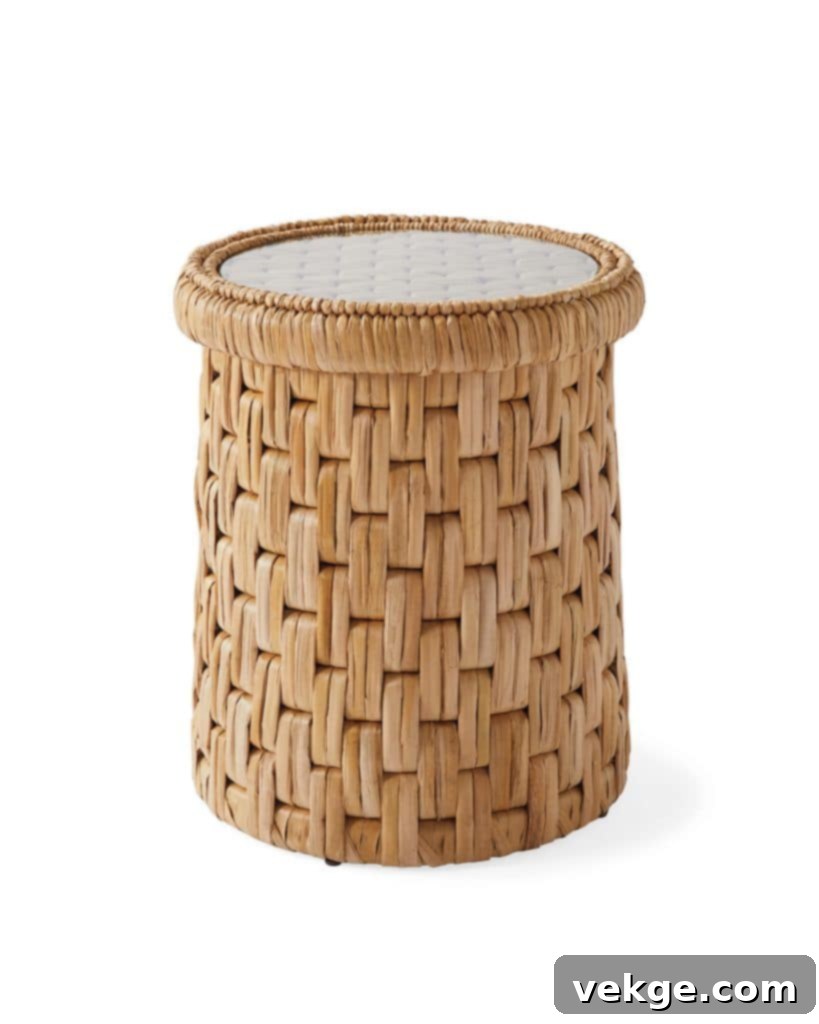 Coastal Touch Water Hyacinth Nightstand