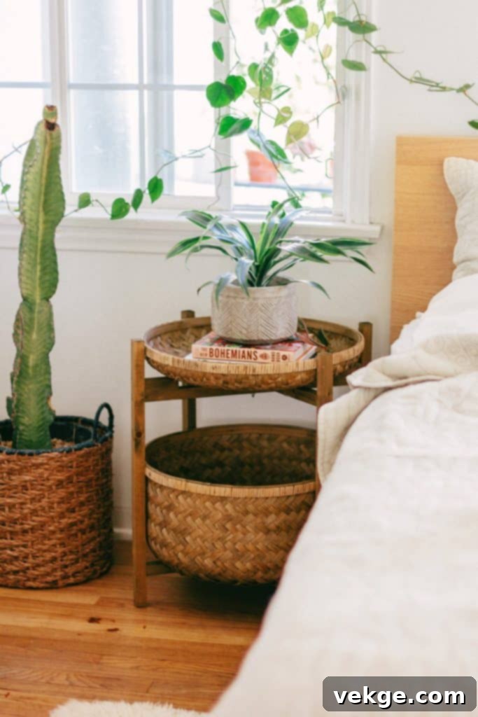 Open Shelf Bohemian Nightstand