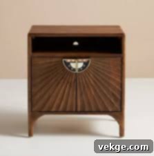 Daybreak Nightstand with Sun Motif