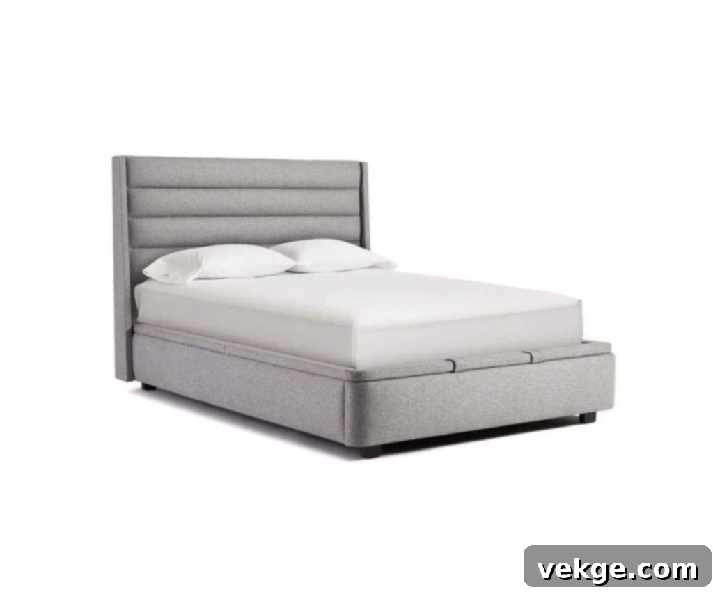 Upholstered Storage Bed with Tufted Headboard