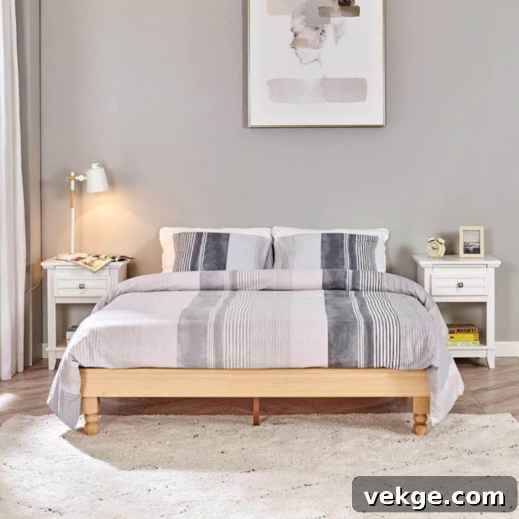 Wood Bed Frame without Box Spring