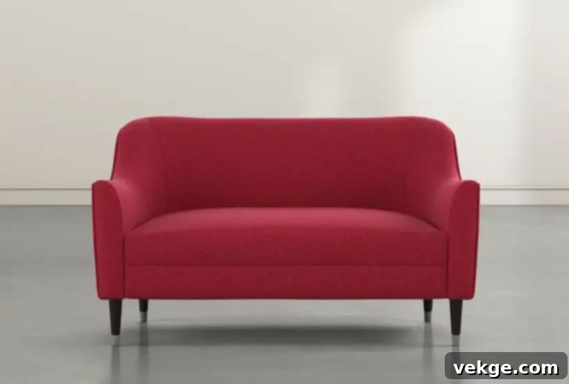 Shape Red Settee - Italian Style Small Red Sofa