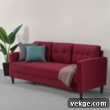 Zinus Mikhail Sofa Couch - Red Mid-Century Loveseat