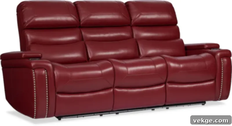 Jackson Triple-Power Reclining Sofa - Red Home Theater Seating