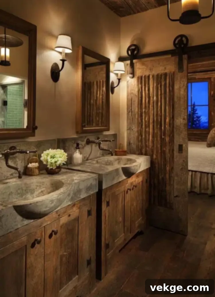 wood theme decor mid century modern bathroom