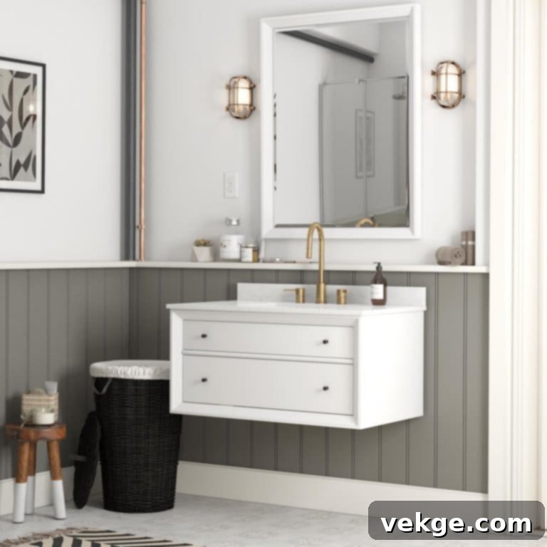 Floating Vanity mid century modern bathroom