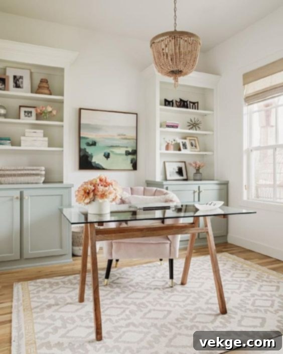 Minimalistic Feminine Glass Desk