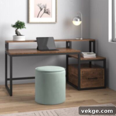 reversible L-shaped desk