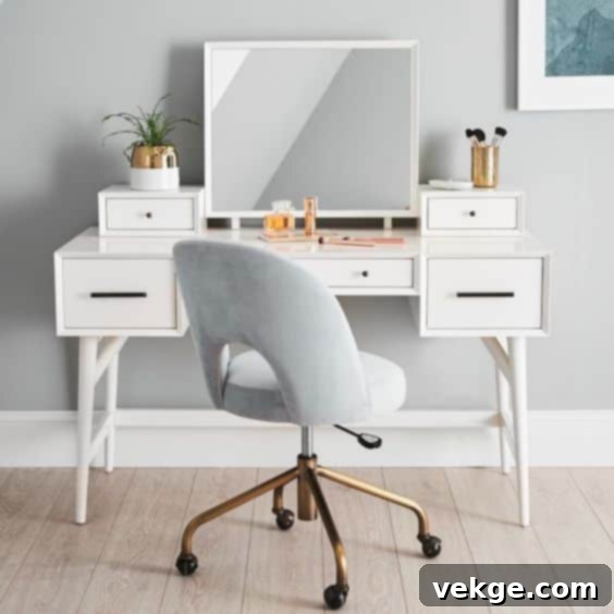 Stylish Feminine Vanity Desk