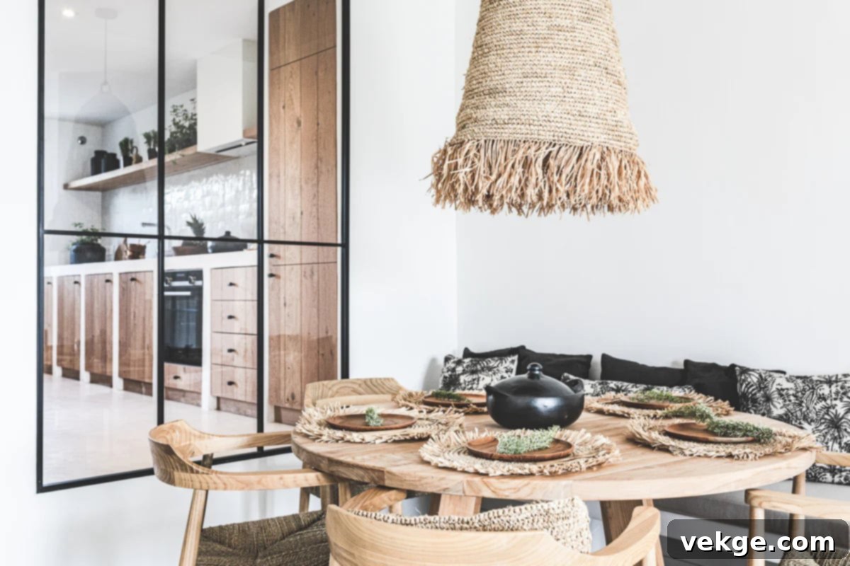 Add Natural Elements mid century modern dining room