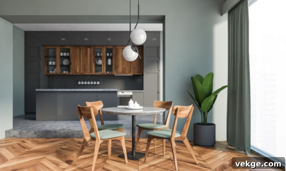Make Use of Round Fixtures mid century modern dining room