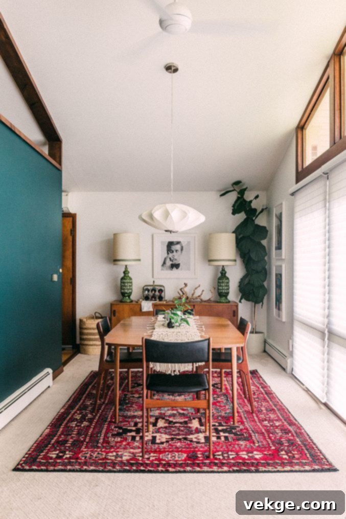 Set Up a Dark Wall mid century modern dining room