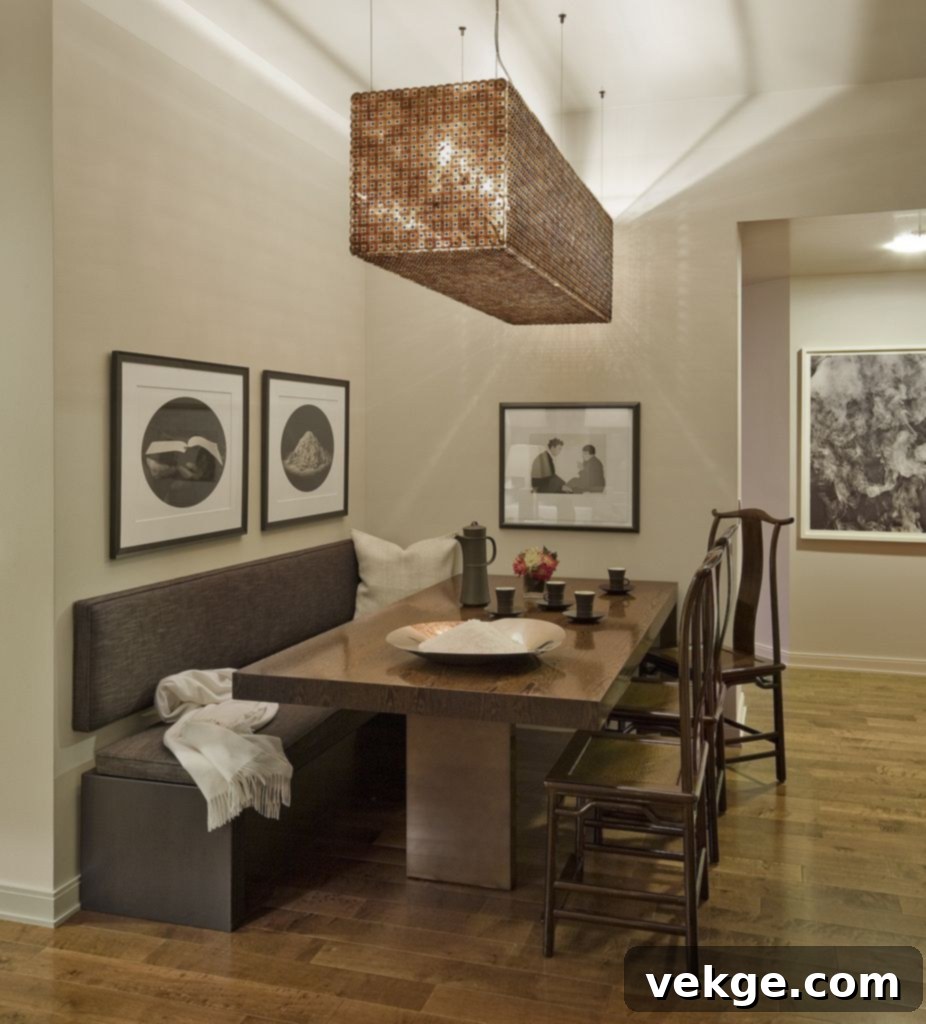 Install An Adjoining Bench mid century modern dining room
