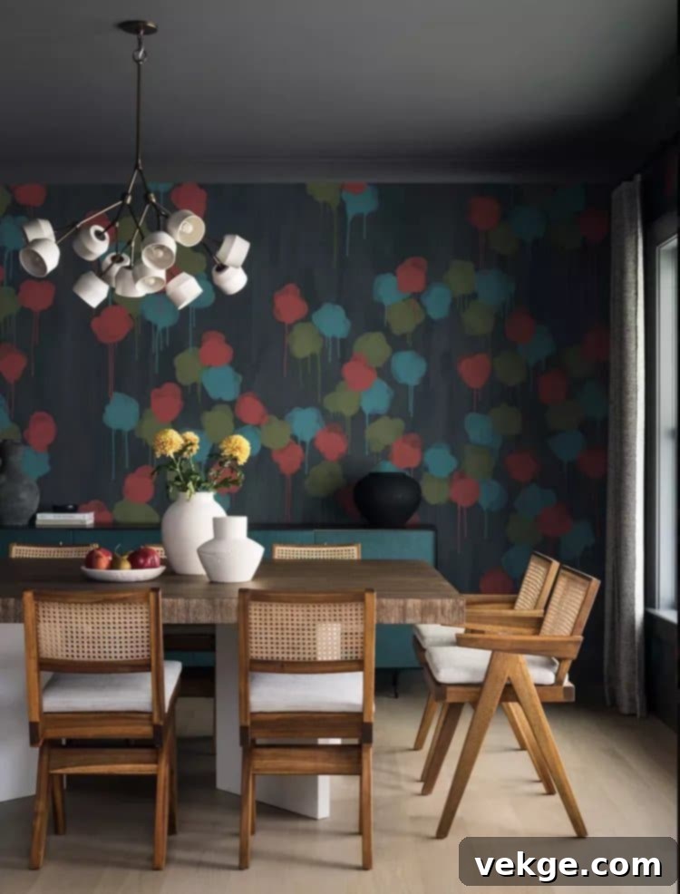Add Bold Colors mid century modern dining room