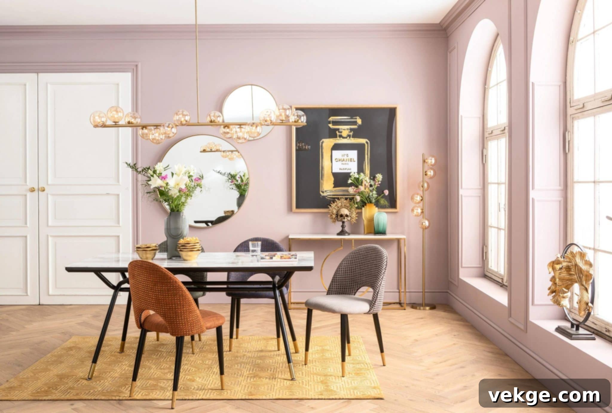 Use Mirrors to Expand Your Space mid century modern dining room