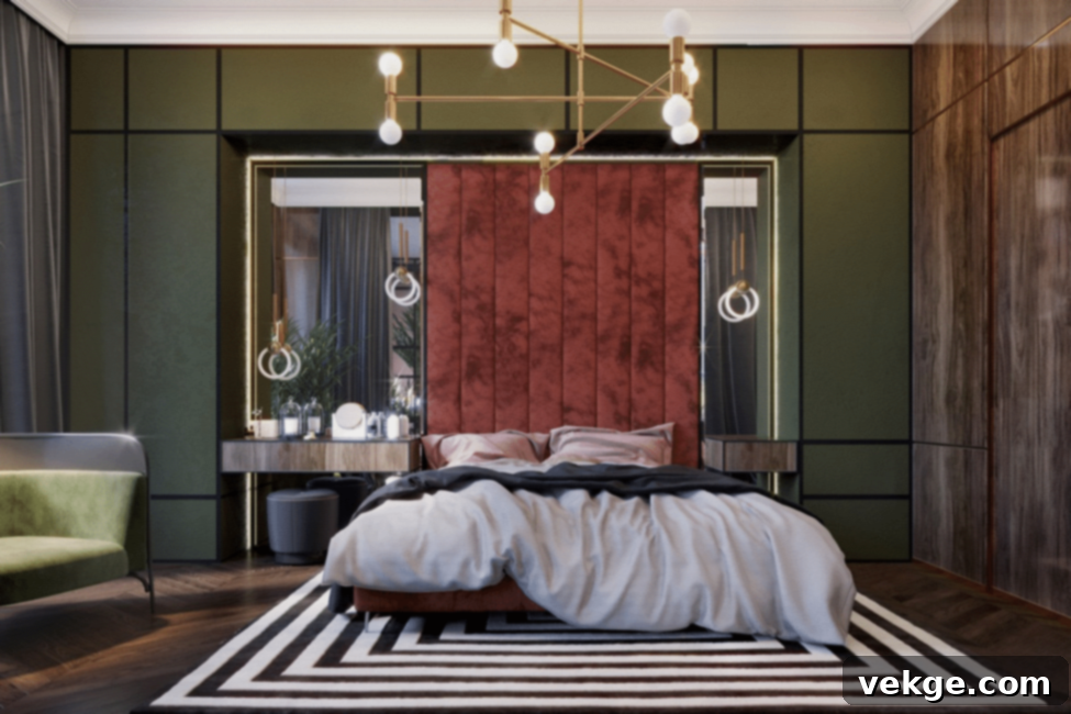 Green, Spacious Bedroom
