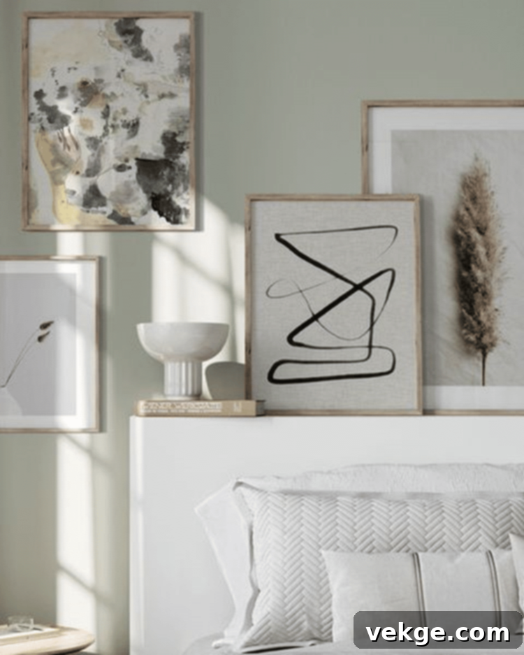 Gallery Wall Green Bedroom