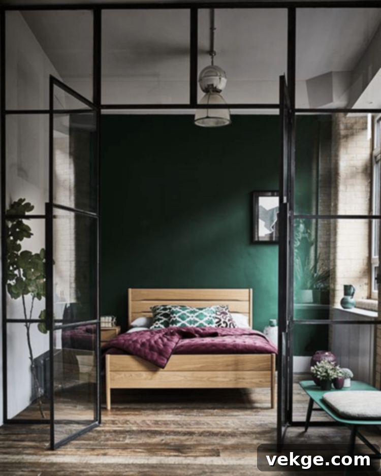 Industrial Green Bedroom