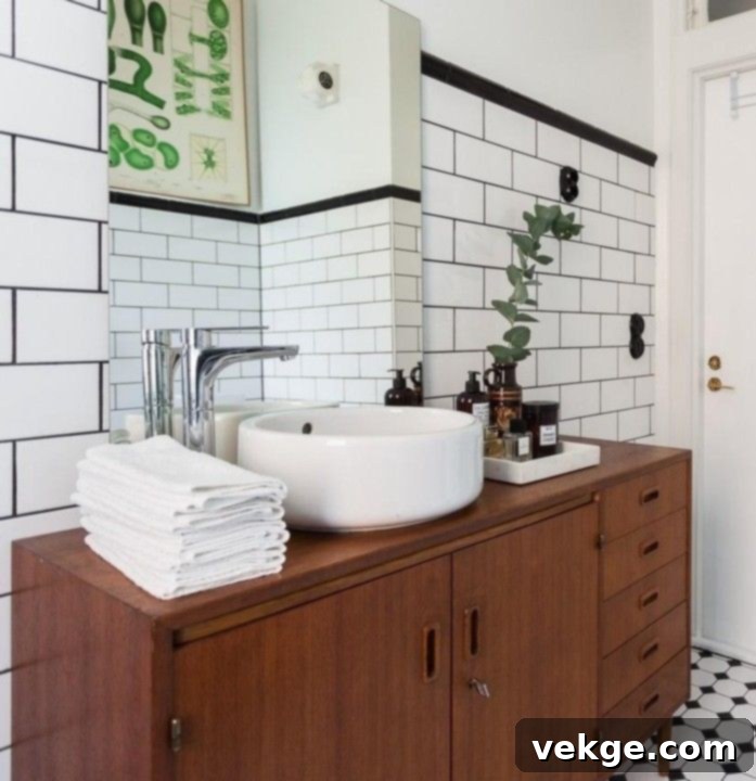 17 Mid Century Wood vanity