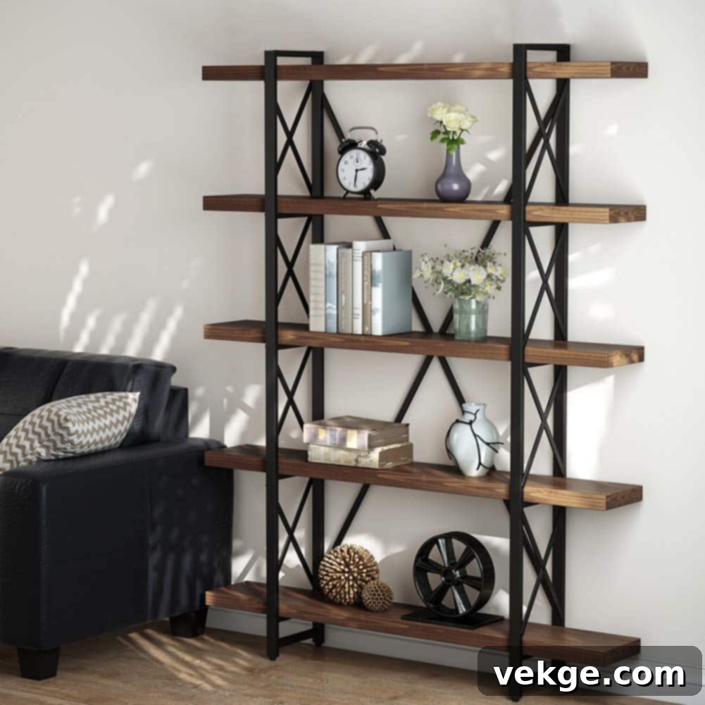 No-Nonsense Bookcases Industrial Bookcase