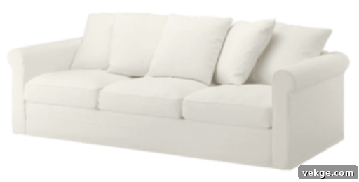 White Three-Seater Sofa