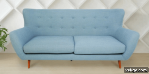 Light Blue Two-Seater Sofa