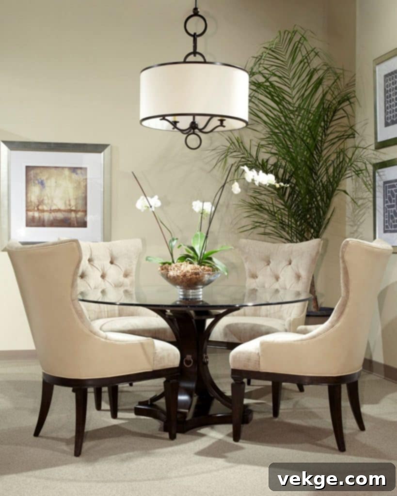 Glass Round Dining Table for Boho Decor
