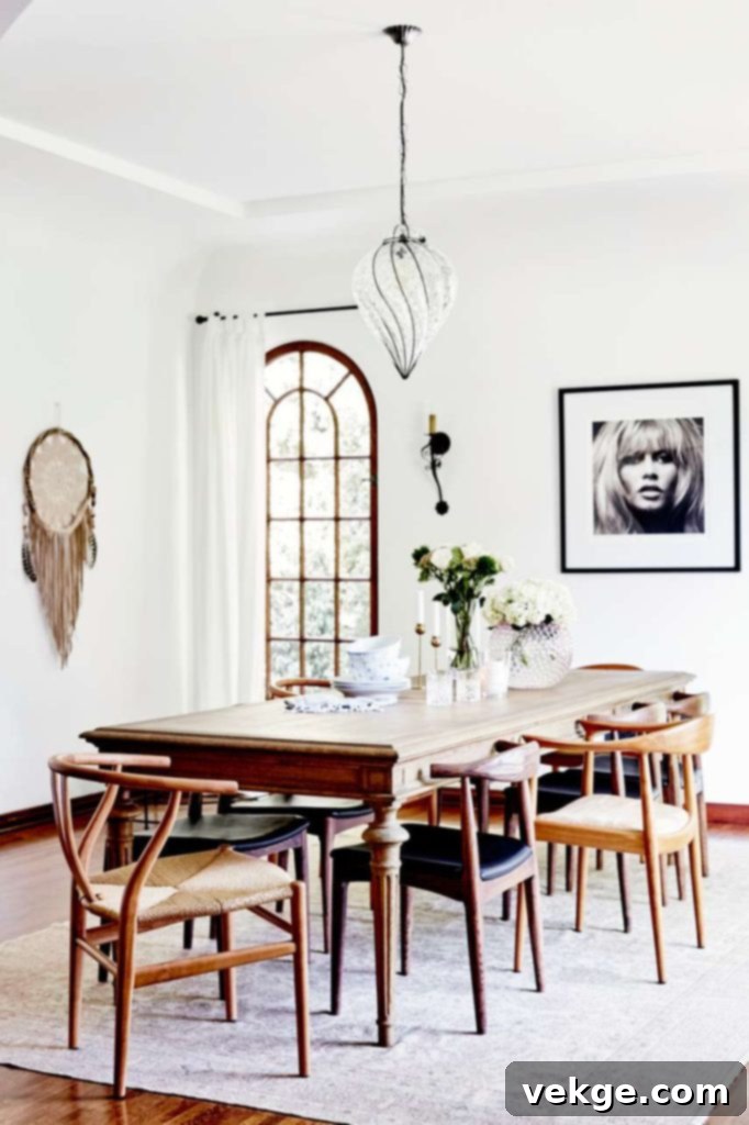 Rattan Dining Table for Boho Home