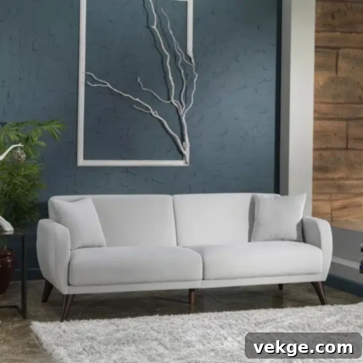 Gray Linen Sleeper Sofa
