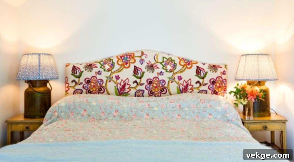 Floral Upholstery Headboard