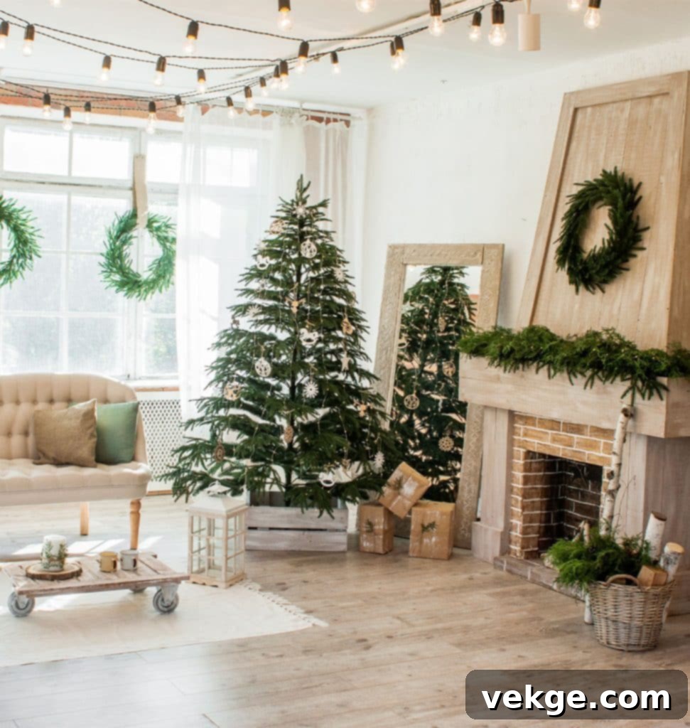 Incorporate Evergreen Foliage In The Living Room