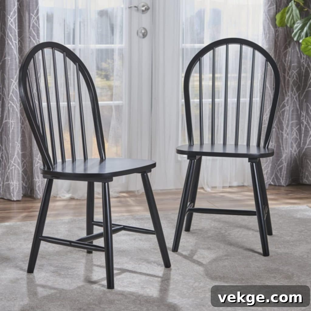Cottage High Back Spindled Dining Chairs