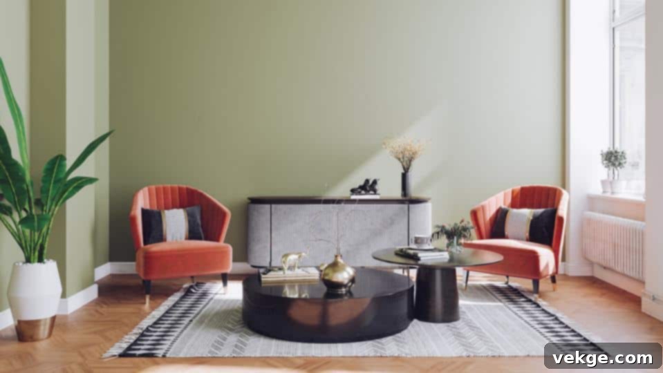 Brightly Colored Walls for mid century modern bedroom