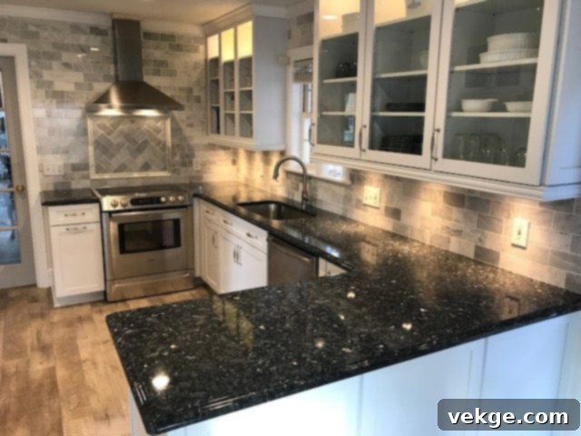 Dark Marble Kitchen Countertop