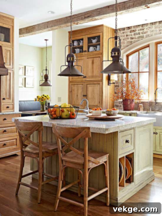Rustic Complements in Marble Kitchen
