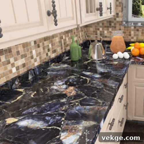 Blue And Gold Marble Countertop