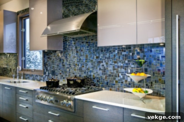 Creative Tile Designs with Marble Kitchen