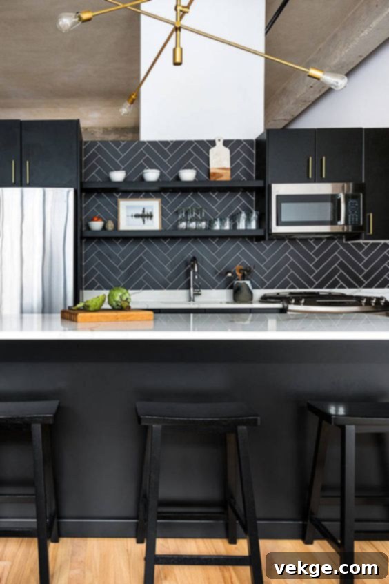 Classic Black and White Marble Kitchen