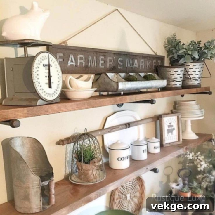 Reclaimed Shelving farmhouse decor ideas