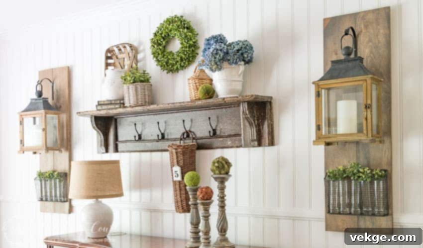 Wall of Lanterns farmhouse decor ideas