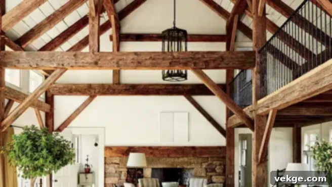 Exposed Wood Ceiling Beams farmhouse decor ideas
