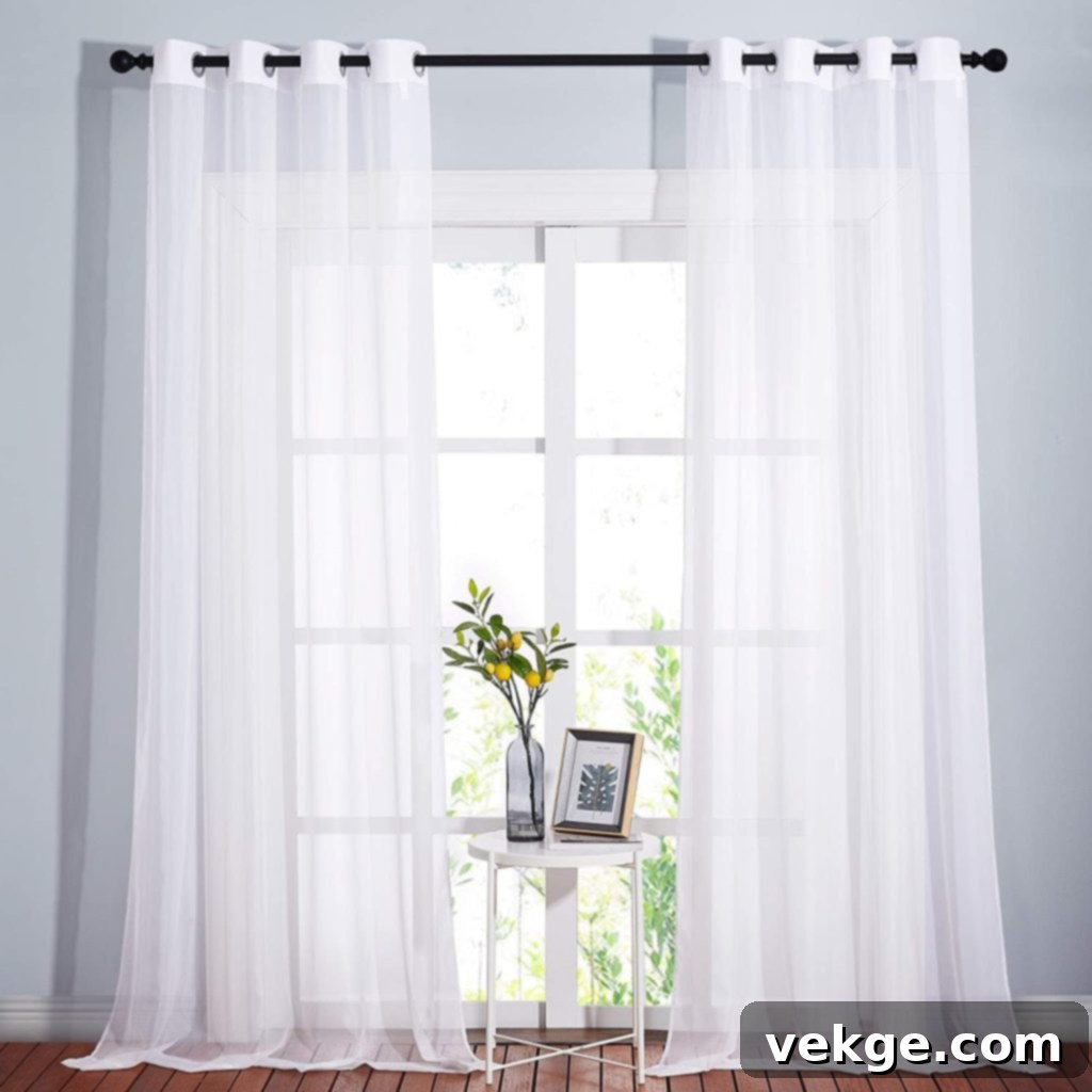 Sheer White Curtains farmhouse decor ideas