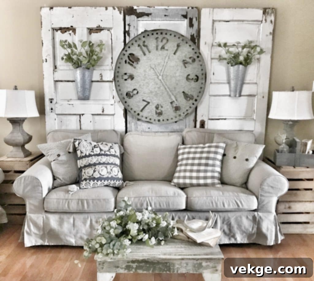 Oversized Wall Clock farmhouse decor ideas