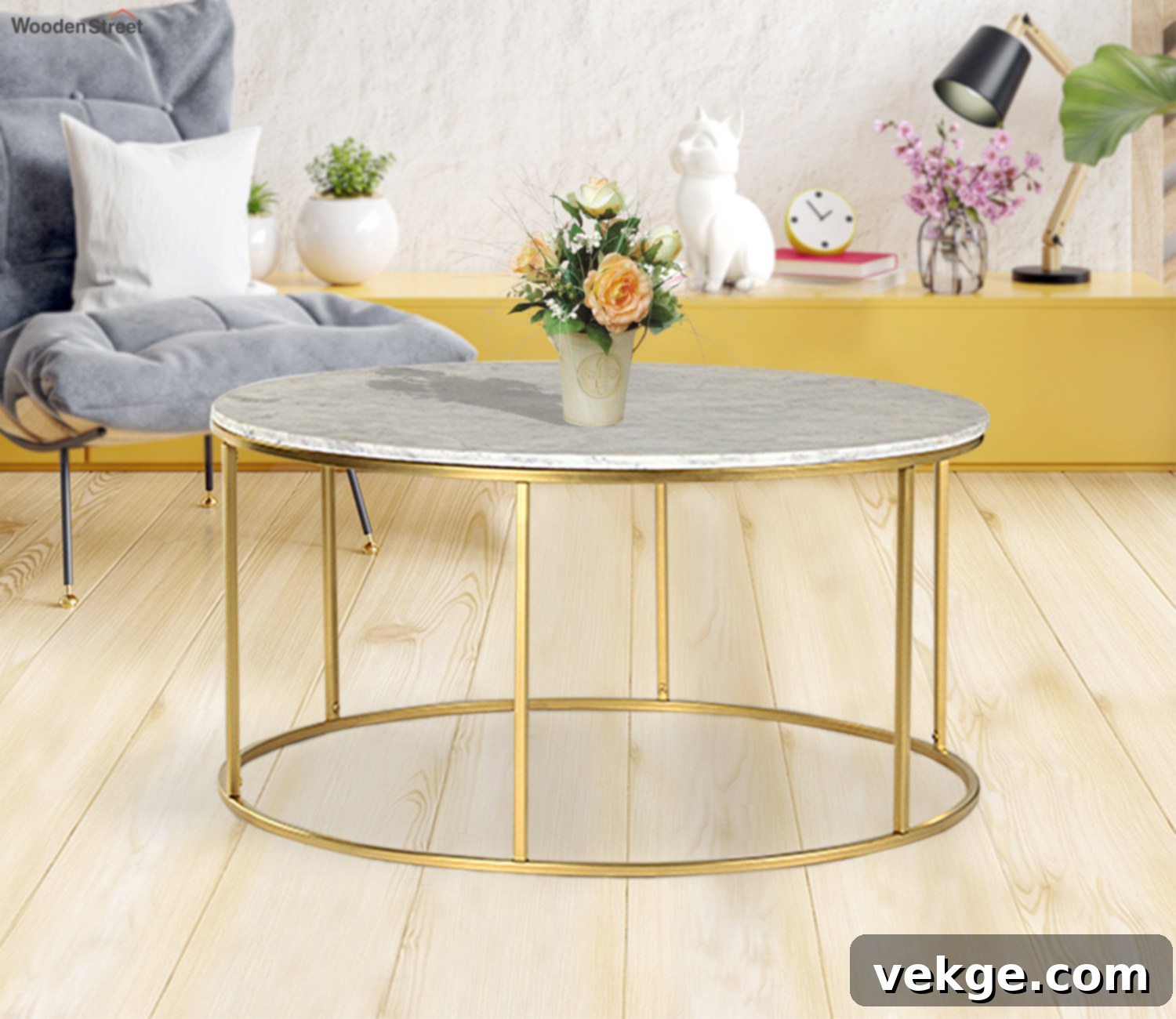 Buy Golden Windsor Marble Coffee Table Online in India at Best Price - Modern Living Room Furniture - Furniture - Wooden Street Product