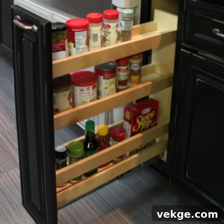 Install Pull-Out Shelves to Easily Access Items in the back of the cabinet