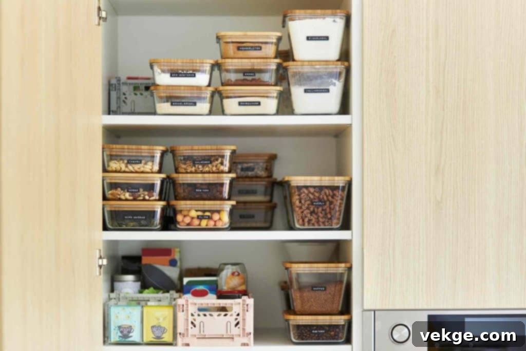 Utilize Stackable Bins to Organize Baking Sheets and Cutting Boards