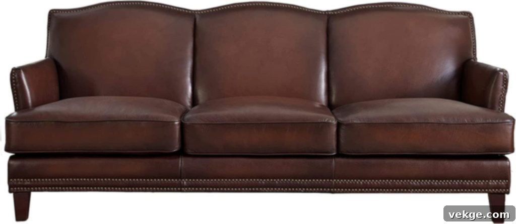 Caramel Brown Top Grain Sofa
