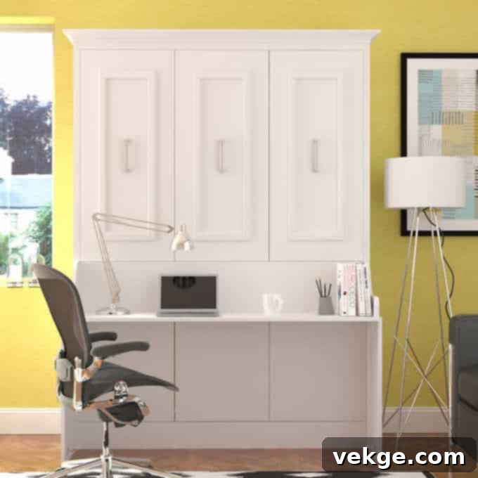 Bed & Room Porter Queen Portrait Wall Bed with Desk
